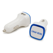 Private Model 2.4A Dual USB Ports Square Shape Car Charger with Custom Logo